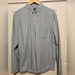 J. Crew Button Down Polo Lightweight Indigo Large